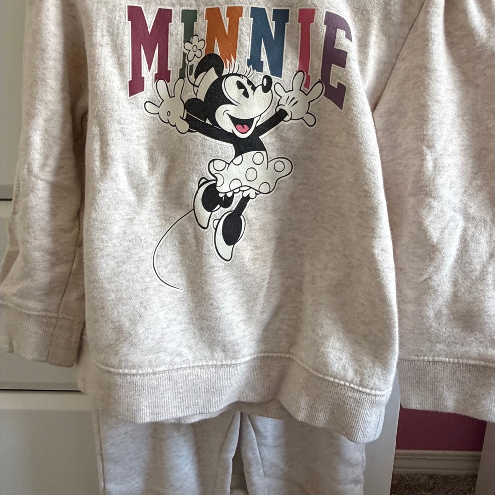Gap Minnie Mouse Cream Sweatshirt and Pants Set